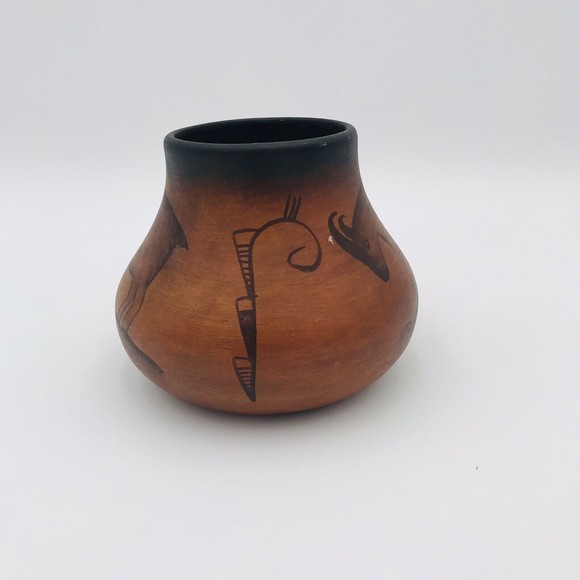 R Galvan Signed Pottery Southwest Style Ram Vase Vintage Latin America Mexican - Picture 2 of 6